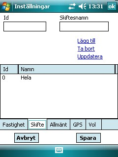 Inställningar Inställningar kommer du till via huvudsidan, eller via menyn, i programmet. Fastigheten som inställningarna gäller för, visas överst på inställningssidan.