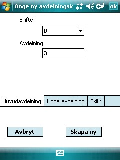 2.5 Arbeta med avdelningsdata Skapa en ny avdelning På Startsidan klicka på knappen Avdelningsdata för att öppna sidan för avdelningsdata. Klicka på knappen för att skapa en ny avdelning.