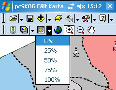 2.8 Kartan i ArcPad pcskogs verktygsfält i ArcPad Tänk på: För att integrationen mellan Fält Plan och ArcPad ska fungera måste inställningar i ArcPad utföras enligt ovan avsnitt "Hur du ställer in