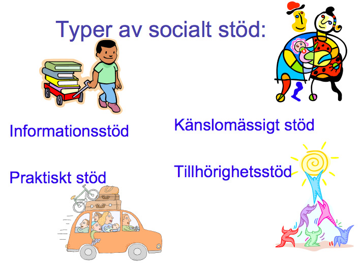 När det gäller funktionen så kan man skilja på socialt stöd, det positiva som man kan få genom delaktighet i sociala sammanhang, och de konflikter eller krockar som kan uppstå i interaktion med