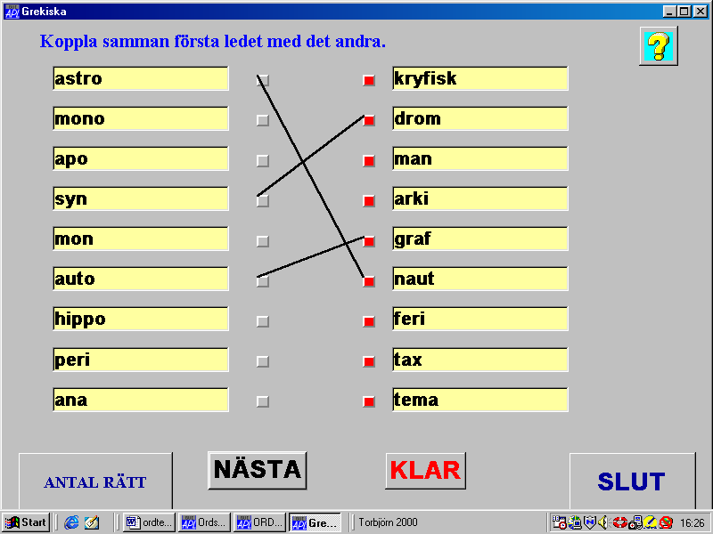 Ordtest Datorprogrammet Ordtest har utvecklats för att hjälpa alla som vill tillgodose behovet av ett rikt och nyanserat ordförrñd samt förbereda sig inför HÖgskoleprovets delmoment Ord.