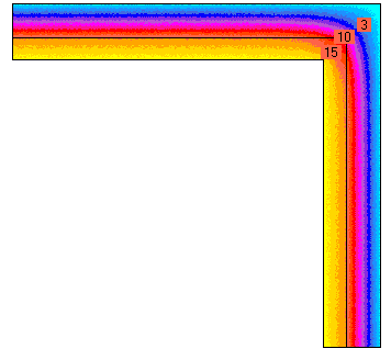 8.1 Metod 1 Figur 23 visar att den kalla temperaturen dominerar väggkonstruktionen. Väggen kan därför ses som en köldbrygga där halva tjockleken har en temperatur som är lägre än 10 C.