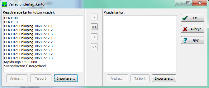 Kartfunktionen i Disgen 8.2d, Grundkurs 23 Import av underlagskartor I kursen använder vi bl. a. några smakprov på ovan nämnda kartor.