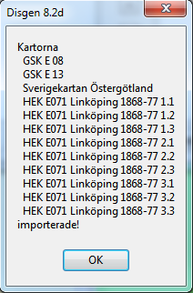 I datamappen ligger redan kartan över Mjäldrunga. 1. Starta Disgen och öppna ett kartfönster. 2. Peka i kartan med musen och högerklicka. 3. Klicka på menyalternativet Välj underlagskartor 4.