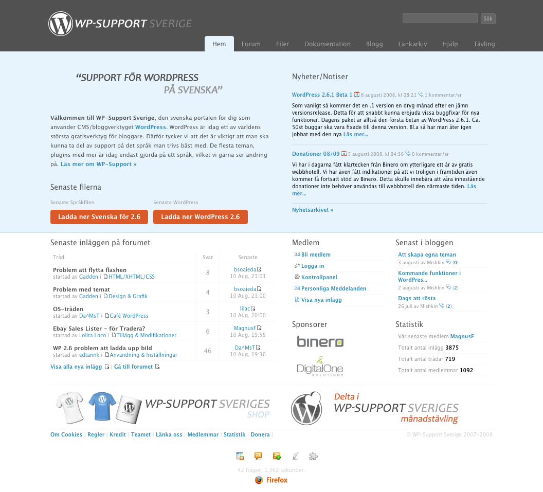 Övriga funktioner och inställningar i Wordpress WP-Support Sverige (www.wp-support.se) WP-Support är den officiella svenska webbplatsen för Wordpressanvändare.