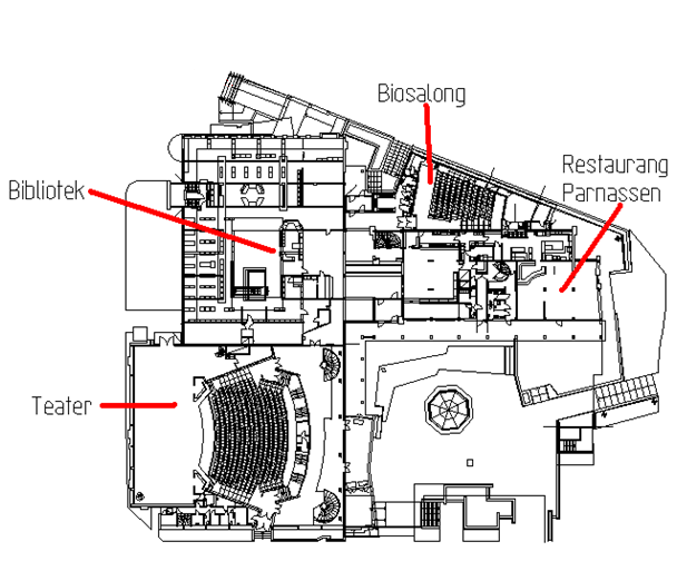 Våningsplan 3 Våningsplan 3 är beläget på markplan och inrymmer många olika verksamheter, se figur K3.