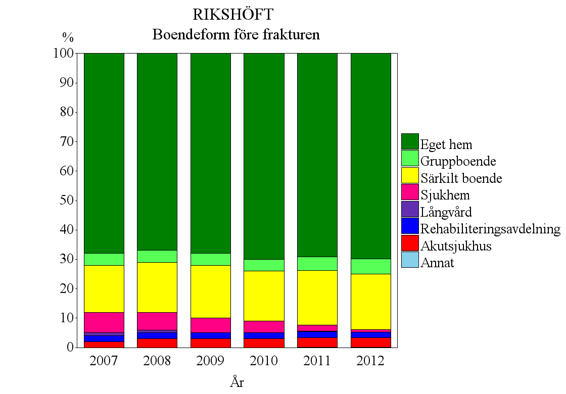 Boendeformen speglar patientens funktionsförmåga och självständighet.