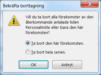 Ta bort bokningar Ta bort bokningar Radera en enstaka bokning Det finns många olika sätt att radera bokningar. Markera bokningen genom att klicka på den.