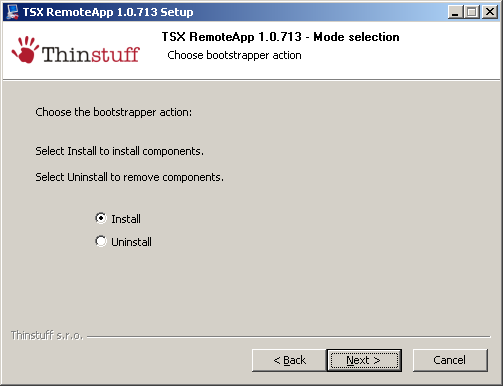 RdpKlientInstallation (TSX) 1 Detta avsnitt visar KlientInstallationen av ThinStuffRemote för att sedan utföra FjärrStyrning av avsedd dator!