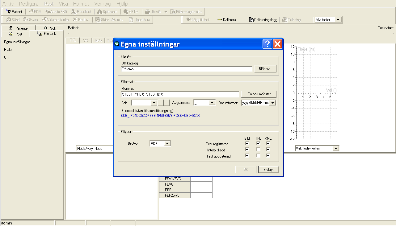 7.2 Anpassa File Link Programmet CardioPerfect File Link är en tilläggsmodul till CardioPerfect Workstation. Klicka på File Link > Hjälp om du vill ha mer information.