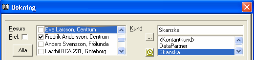 OBS! För att kunder ska vara åtkomlig i andra fönster i Resurs ska kunderna vara aktiva. Det sätter man genom att kryssa för Aktiv i detta fönster.