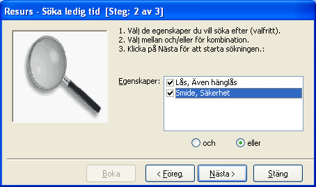 I rutan Tid anger man hur lång tid som eftersöks. Beroende på vilken vy man befinner sig i huvudfönstret anges tiden i timmar och minuter (dagvy) eller i antal dagar (övriga vyer).