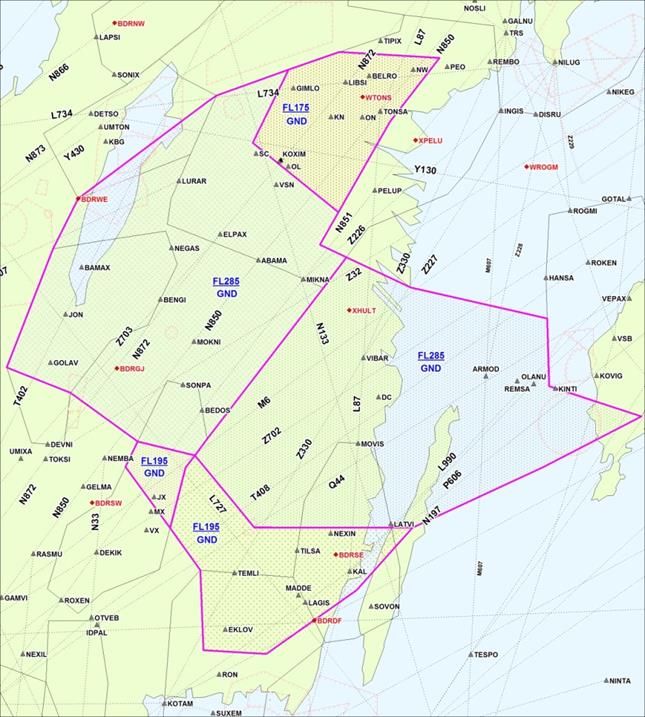 16 Fig. 3. Luftrummets indelning (AIP Sverige). 1.12.