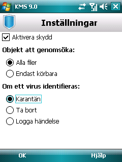 A N V Ä N D A R H A N D B O K 2. Detta öppnar fönstret Antivirus. 3. Klicka Aktivera / Avaktivera. Knappens namn kommer att ändras till det motsatta, beroende på aktuell status hos Skydd.