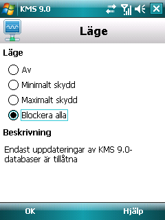 A N V Ä N D A R H A N D B O K Detta öppnar fönstret Brandvägg. 2. Välj Läge. Detta öppnar fönstret Inställningar. 3. Välj en av de föreslagna nivåerna (se bild nedan).