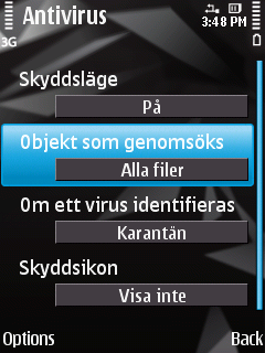 A N V Ä N D A R H A N D B O K Körbara filer: sök bara igenom körbara programfiler (till exempel *.exe, *.sis, *.mdl, *.app). Bild 16: Välja skyddsobjekt 3. Klicka OK för att spara ändringarna.