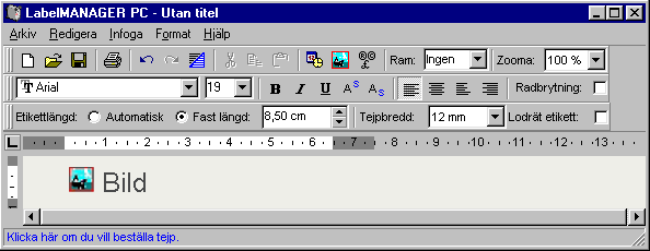 3 Välj det datum- och/eller tidsformat som du vill infoga och klicka på OK. Datumet och/eller tiden är nu synligt på etiketten i det format du valt.