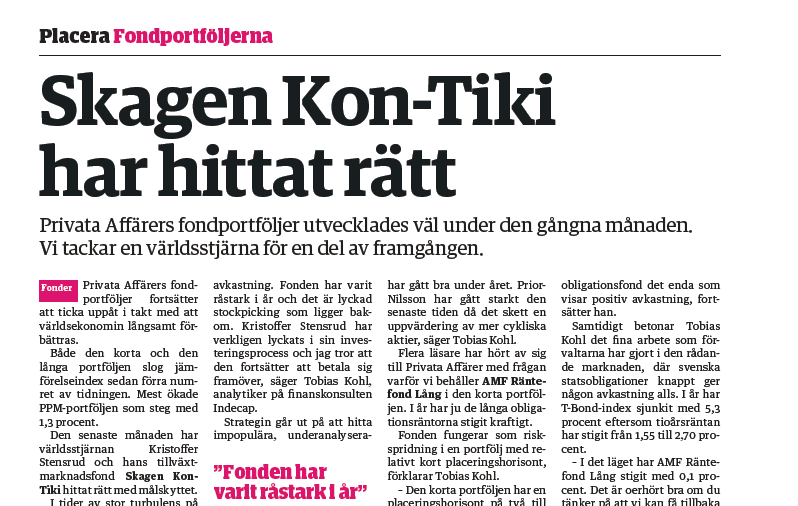 SKAGEN Kon-Tiki i topp bland