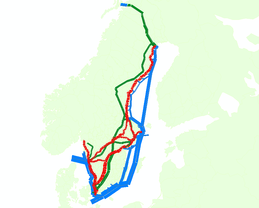 (vägstråken utgör ca tre procent av det statliga vägnätet).