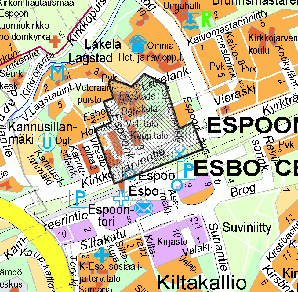 Esbo stad Möteskallelse Ärende 4 Fullmäktige 17.11.2014 Sida 6 / 76 Byggrätten i planområdet är 65 600 m² våningsyta, vilket ger exploateringsgraden 1,1 för hela planområdet.
