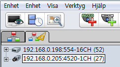 Så här söker du en enhet i olika visningsträd 1. I det logiska visningsträdet väljer du en kamera eller utgående alarm. 2. Högerklicka och välj [Ga till enhet] i kontextmenyn.