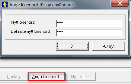 Namn Klartext Adress, telefon Inte nödvändigt att fylla i Administratör Markering här innebär att användaren har administratörsrättigheter, d v s rätt att göra inställningar, ändra systemnamn etc.