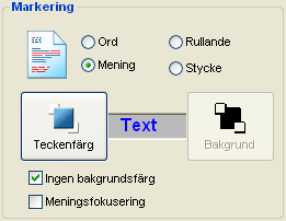 Markörmedföljning vid uppläsning När ClaroRead Plus läser en text i ett Microsoft Word-dokument kan du välja att markera texten vartefter den läses upp.