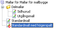 4.4 Mall 4 - Standardmall med högerspalt 1. Markera Mallar för... (det står det namn som Webbplatsen har) och välj Skapa Ny Mall(första ikonen i verktygsraden). 2.