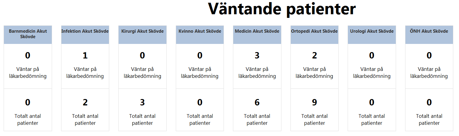 Väntometer Pilot SkaS Skövde Enkät (210 pers ) : 75 % ansåg