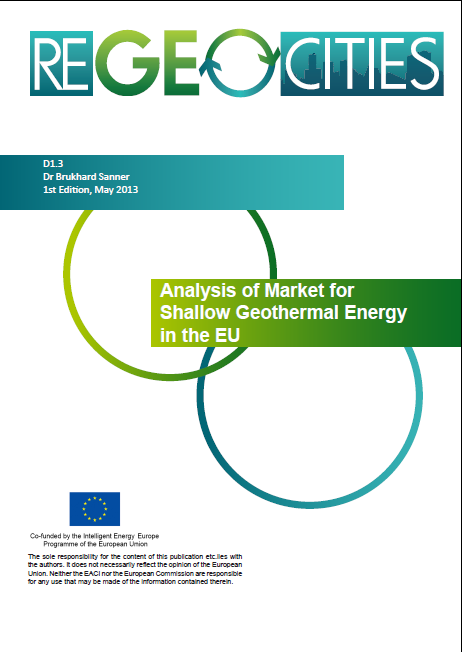 POTENTIAL OF SHALLOW GEOTHERMAL SYSTEMS Två rapporter från REGEOCITIES som beskriver marknaden för bergvärmepumpar kan hittas på hemsidan