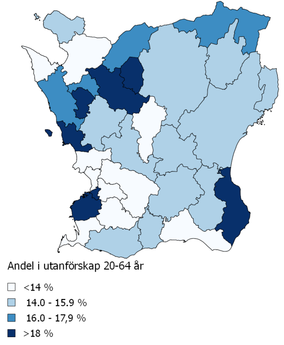 Minskat utanförskap Sverige har valt en annan indikator än EU 3 för att mäta minskat utanförskap inom EU2020- strategin.