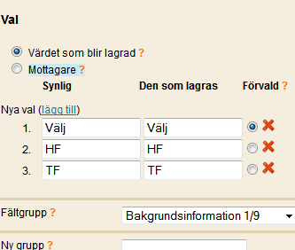 2.3. Flervalsfrågor 2.3.1. Rullgardinsmeny I en rullgardinsmeny kan respondenten välja ett svarsalternativ från en drop down-meny.