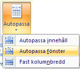 TABELLFORMATERING För att förändra tabellens format använder vi menyn Tabell.