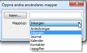 Ombud, dela brevlåda - Ansluta sig till kollegas inkorg Tips! Din kollegas postlåda visas långt ner om du har många mappar.