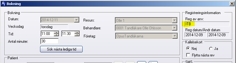 Ifall ni eller patient bokar delar eller hela preblocket kommer den tiden försvinna från bokningsportalen. Ex: Preblock skapade enligt Steg 3.2 på 30 min syns som 30mins block i bokningsportalen.