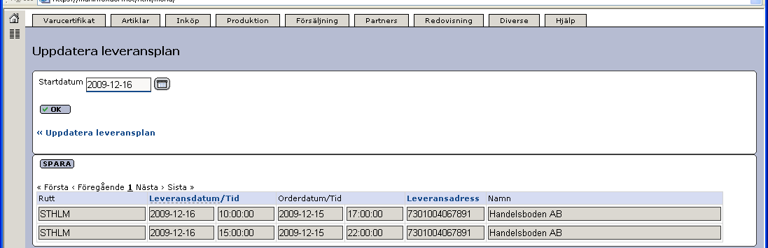 Senast uppdaterat: 10-06-11 Exder ICA AOB Sida 14 av 31 4.4.1.1 Kopiera leveransplan För att förenkla om samma tur körs upprepade tillfällen finns möjligheten att Skapa nya rader utifrån aktuella rader.