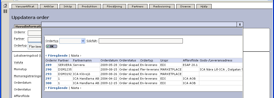 Senast uppdaterat: 10-06-11 Exder ICA AOB Sida 15 av 31 I exemplet ovan har vi lagt upp så att Niklas får ett e-mail när en order har kommit in i Exder.