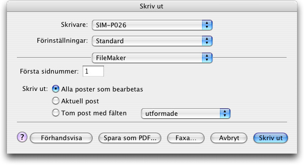 Ange utskriftsintervall, antal kopior och andra utskriftsinställningar och klicka sedan på OK (Windows) eller Skriv ut (Mac OS).