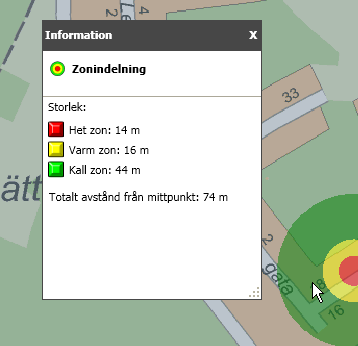 8. Informationspanel När du för muspekaren över ett objekt på kartan som innehåller mer information så visas informationen i en separat panel, kallat informationspanelen.