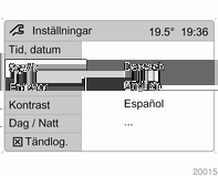 96 Instrument och reglage Systeminställningar Inställning av tid och datum Vissa stationer sänder inte en korrekt tidssignal.