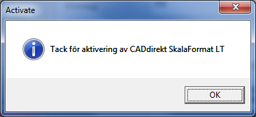 6 När registrering är klar visas denna dialog. Klicka på OK. Här finns flera alternativ. Öppna manual. Det kan vara bra att öppna filen och spara den på skrivbordet.