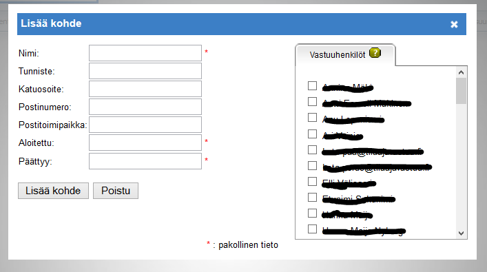 Observera att uppföljningslistans startdatum aldrig kan vara bakåt i tiden eftersom övervakningen inte kan ske retroaktivt. Avslutningsdagen kan vara en uppskattning av projektets totala tidslopp.