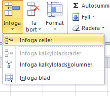 Redigera data och kalkylblad Infoga rader och kolumner Ibland händer det att du i efterhand upptäcker att du behöver ytterligare rader eller kolumner i din kalkyl.