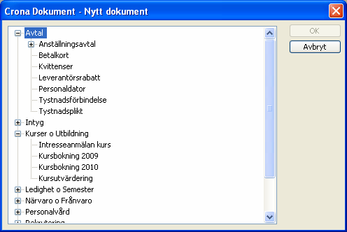 Çrona Dokument Blanketter 3 Blanketter Nu börjar vi direkt i denna handbok med att beskriva sådana funktioner som programmet Crona Dokument (och Dokumentpanelen) har utvecklats för nämligen, att