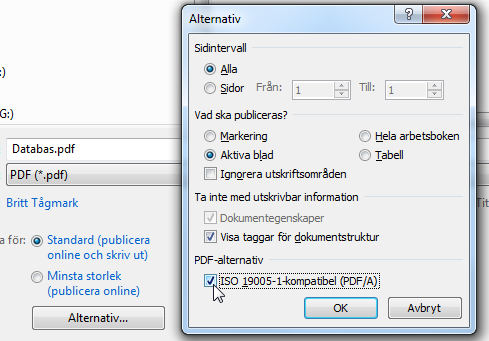 Skapa en enkel kalkyl - Spara arbetsbok Spara som PDF I Excel 2010 kan du spara arbetsböcker i PDF-format 1. Menyfliken Arkiv 2. Välj Spara som 3. Byt filformat till PDF 4. Knappen Spara 1.