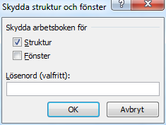 Skydda celler - Låsa rubriker (fönsterrutor) Skydda celler För att förhindra att du eller andra av misstag skriver över eller raderar värdefulla uppgifter, kan du koppla ett skydd på de celler som