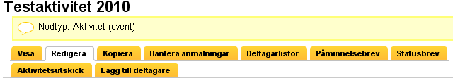 7. Deltagarlistor Du kan göra ett antal olika deltagarlistor, anmälningslista och väntelista. Alla listorna går att ladda ner som CSV-filer. 1.