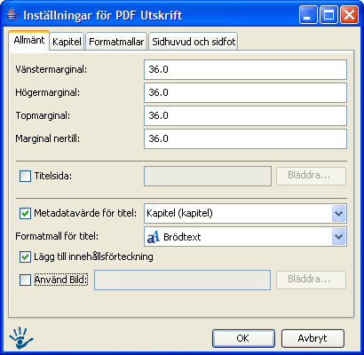 1.1 PDF -utskrift 1.1.1 Användningsområde Med hjälp av PDF-utskrift kan du enkelt skapa PDF-utskrifter av webbsidor. Denna modul omvandlar text, bild och tabeller på webbsidor till PDF-utskrifter.