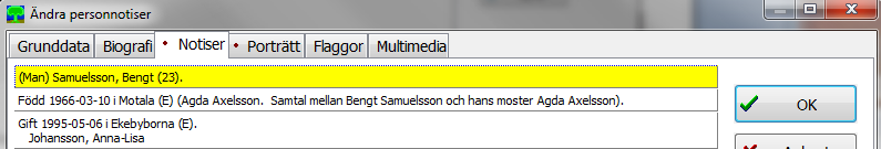 Bild 7 Inställningar Ansedel - Utseende Bocka i rutan. När man läser notiserna, är det mycket lättare att läsa, om varje notis börjar på ny rad. Det tar i vissa fall litet mera plats.