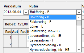 Verifikationsregistrering Sökväg: Redovisning Dagliga rutiner - Ny verifikationsregistrering Verifikationsregistrering övergripande Här registreras framför allt bokföringsorder, men man kan även